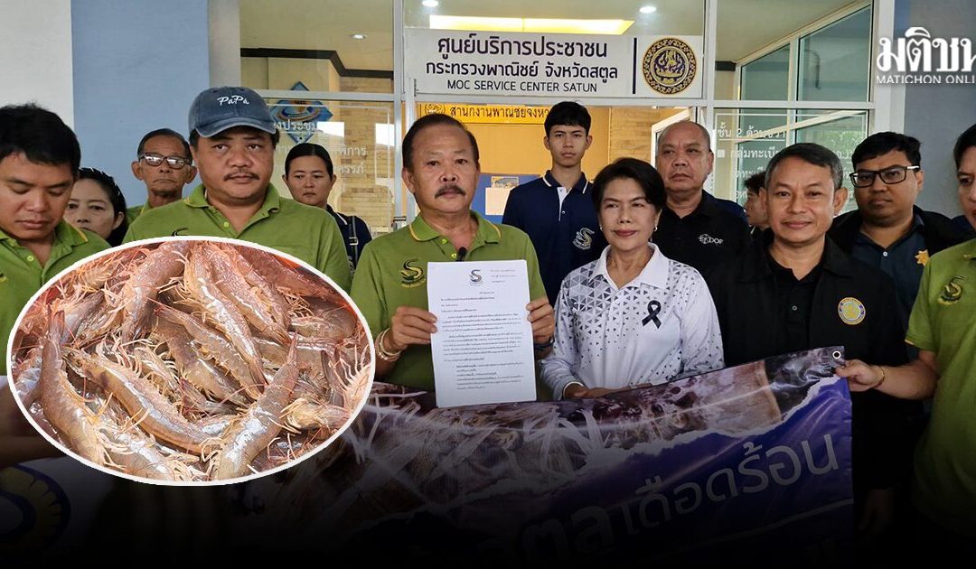 คนเลี้ยงกุ้งสตูลแบกต้นทุนไม่ไหว ร้องผู้ว่าฯ-รัฐมนตรี แก้ปมมาเลย์แบนกุ้งไทย